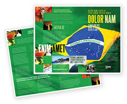 Brazilian Flag Brochure Template #01915