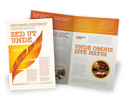 brochure template templates orange feather training word education poweredtemplate