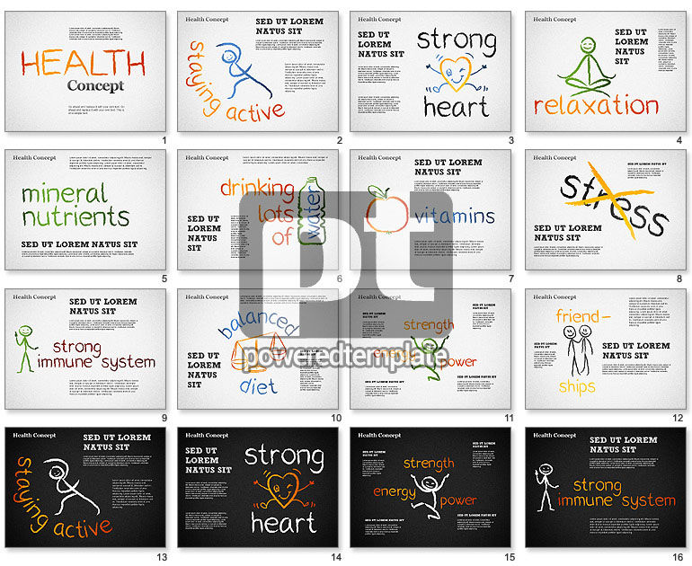 Healthy Lifestyle Concept Shapes for PowerPoint