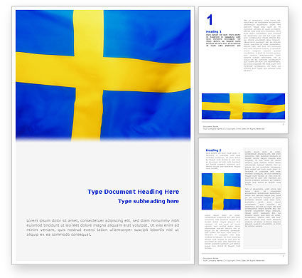 Swedish Flag Word Template | PoweredTemplate.com