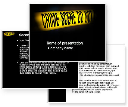 Crime Scene PowerPoint Template PoweredTemplate com 3 Backgrounds