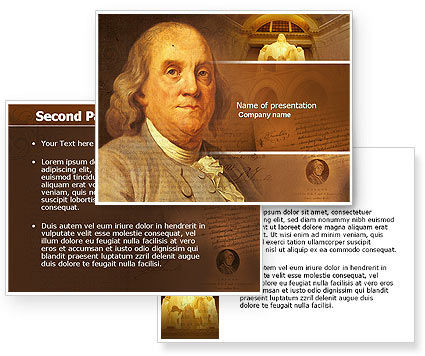Benjamin Franklin Powerpoint Template Poweredtemplate Com 04247 3 Backgrounds 3 Masters Biography Powerpoint Template