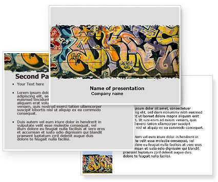 Graffiti On The Wall Powerpoint Template Backgrounds 05308 Poweredtemplate Com Graffiti Powerpoint Template