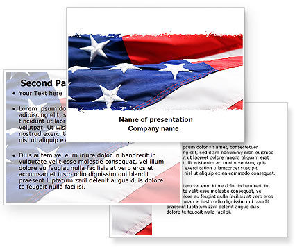 Proudly Soaring American Flag PowerPoint Template ...