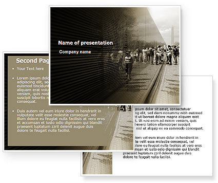 Vietnams Veterans Memorial Powerpoint Template Poweredtemplate Com 06749 3 Backgrounds 3 Memorial Presentation Template