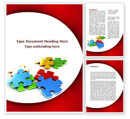 Colorful Puzzle Pieces Word Template | PoweredTemplate.com