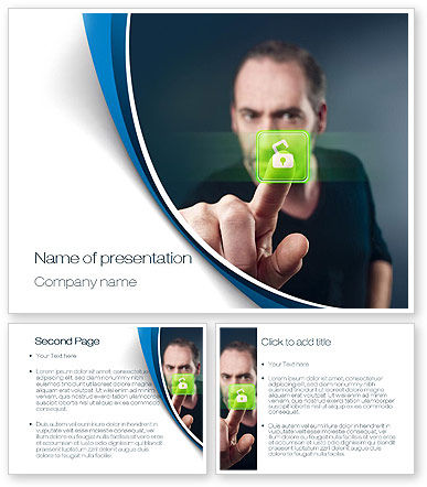 Touch To Unlock Powerpoint Template Poweredtemplate Com 3 Backgrounds 3 Masters 20 Slides Unlock Powerpoint Template