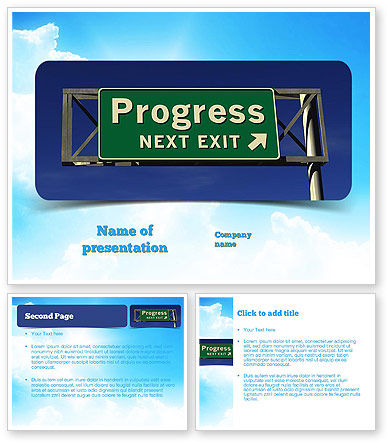 Freeway Templates progress freeway sign powerpoint template
