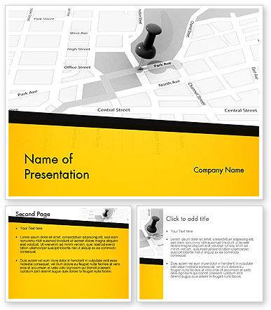 GPS Navigation Map PowerPoint Template - PoweredTemplate.com | 3 ...