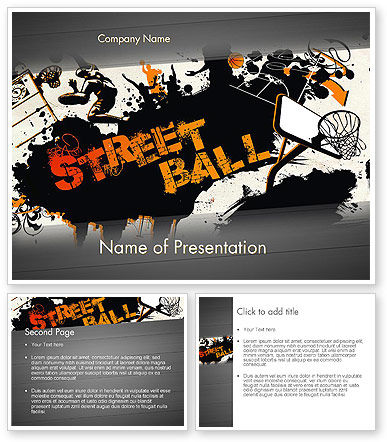 Street Basketball Graffiti Powerpoint Template Backgrounds 12725 Poweredtemplate Com Graffiti Powerpoint Template