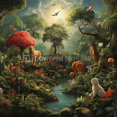 Photo Enchanting Garden Of Eden A Lush Paradise Of Beauty And Serenity