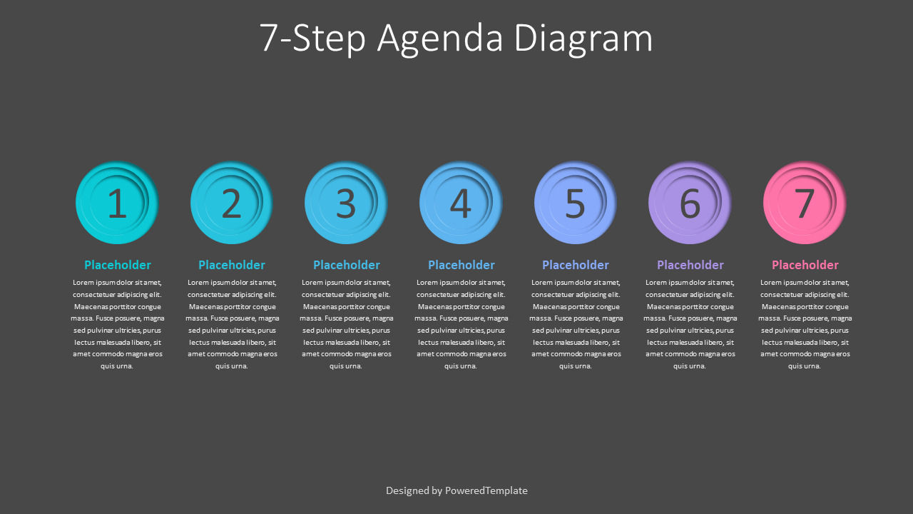 7 Step Horizontal Agenda Presentation Slide Modèle de présentation