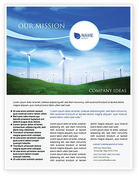 Wind Energy Flyer Template, Background in Microsoft Word, Publisher and ...