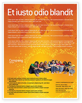Kinder Auf Der Orange Welt Hintergrund Flyer Vorlage Hintergrund Fur Microsoft Word Publisher Und Illustrator Formate Jetzt Herunterladen 028 Poweredtemplate Com