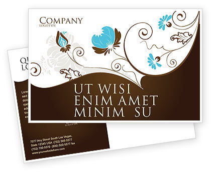 Templat Kartu Pos Motif Bunga Dalam Microsoft Word Adobe Indesign Download Sekarang 04100 Poweredtemplate Com