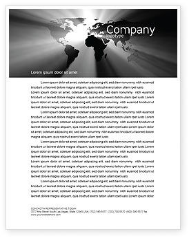 Global: World Light Letterhead Template #04876