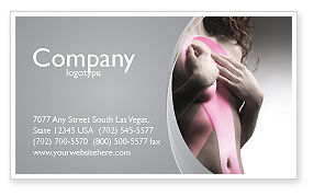 Breast Cancer Ribbon On The Naked Girl Body Business Card Template