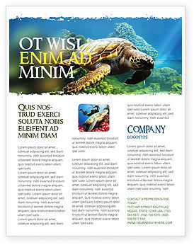 Sea Turtle Flyer Template, Background in Microsoft Word, Publisher and ...