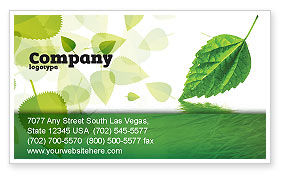 Green Leaf Falling Business Card Template Layout Green Leaf Falling Business Card Template 05260 Nature Environment Edtemplate