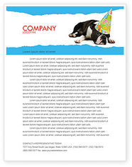 Happy Birthday Puppy Letterhead Template