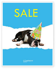 Happy Birthday Puppy Sale Poster Template