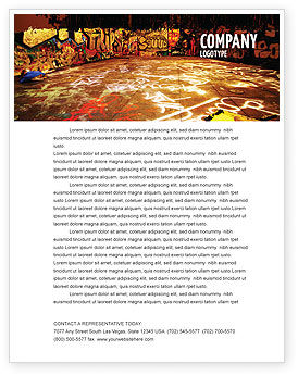 Art &amp; Entertainment: Graffiti Zone Letterhead Template #05376