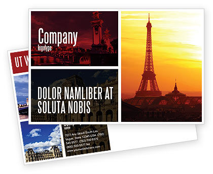 Paris In Der Collage Postkarte Vorlage Fur Microsoft Word Adobe Indesign Jetzt Herunterladen Poweredtemplate Com