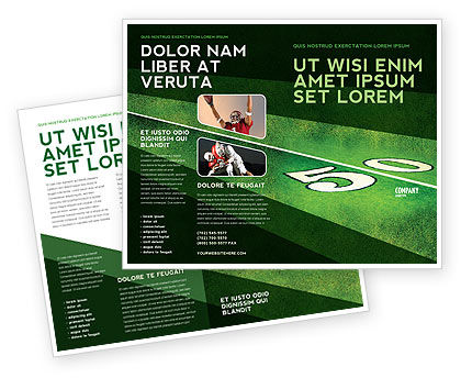 American Football Field Brochure Template Design And Layout, Download 