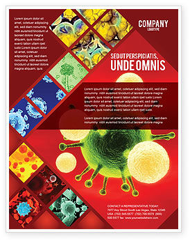 Grunes Virus Auf Rotem Hintergrund Flyer Vorlage Hintergrund Fur Microsoft Word Publisher Und Illustrator Formate Jetzt Herunterladen Poweredtemplate Com