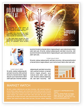 Medical: Plantilla de boletín informativo - caduceo #06948