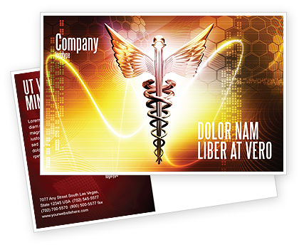 Medical: Plantilla de la postal - caduceo #06948