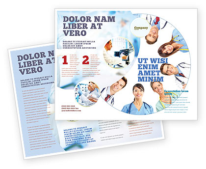 People: Plantilla de folleto - círculo de personal médico #07059