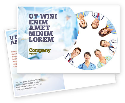 People: Plantilla de la postal - círculo de personal médico #07059