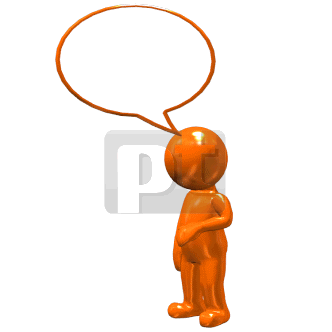 Clip Art Animasi  Orang  Oranye Dengan Gelembung Bicara 