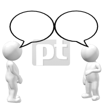 Two People with Speech Bubbles Talking Animated Clipart, PowerPoint  Animation | 00449 