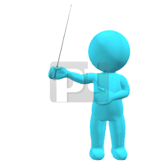 Gesturing Teacher with a Pointer Animated Clip Art | 00581 |  