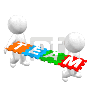 Agriculture: Two People Carry the Word TEAM on a Puzzle Exercise Play Mat Animated Clipart #00655