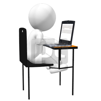 Person working on computer at home Animated Clip Art | 00679 |  