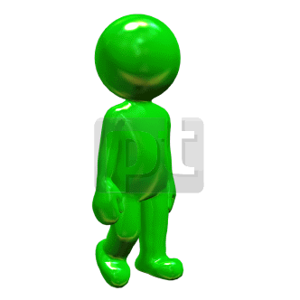 Walking Upset Green Person Greets Animation Clipart | 00702 |  