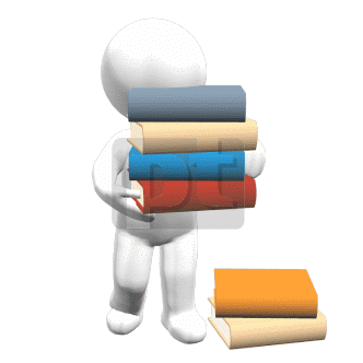 Walking Man Carries a Stack of Books Animated Clipart | 00707 |  PoweredTemplate.com