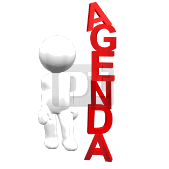 Person Stands Next To The Word Agenda Animated Clipart Poweredtemplate Com