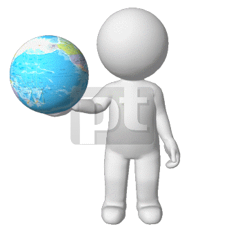 Stickman Shows a Globe Animated Clipart | 00757 