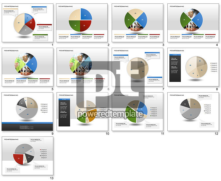 Colección de gráficos de tarta (controlada por datos)