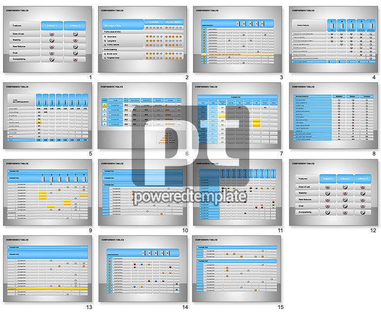 Comparison Tables Collection