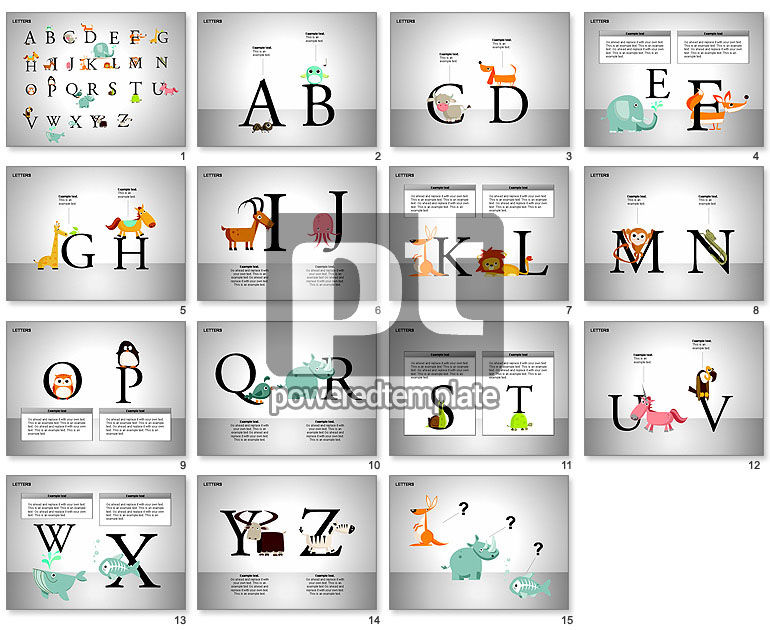 Letters with Animals Shapes Collection