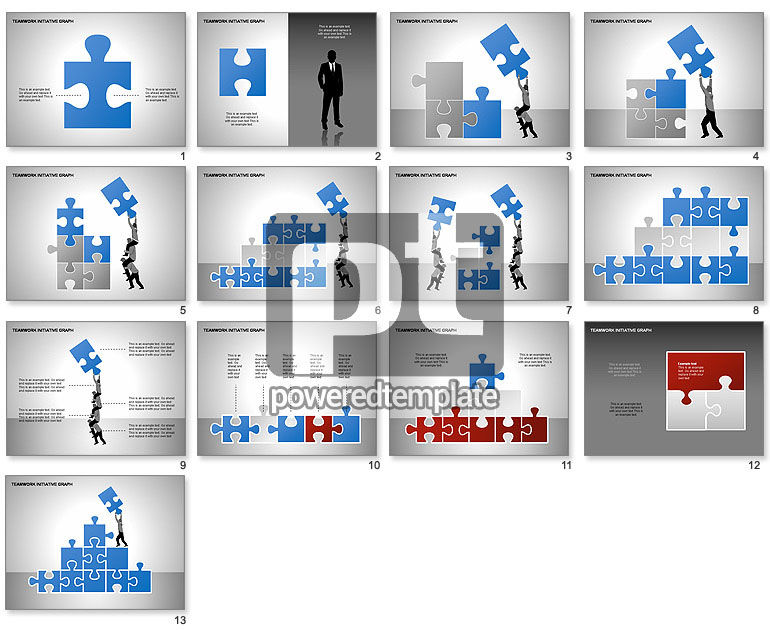 Diagramas de puzzles de trabajo en equipo