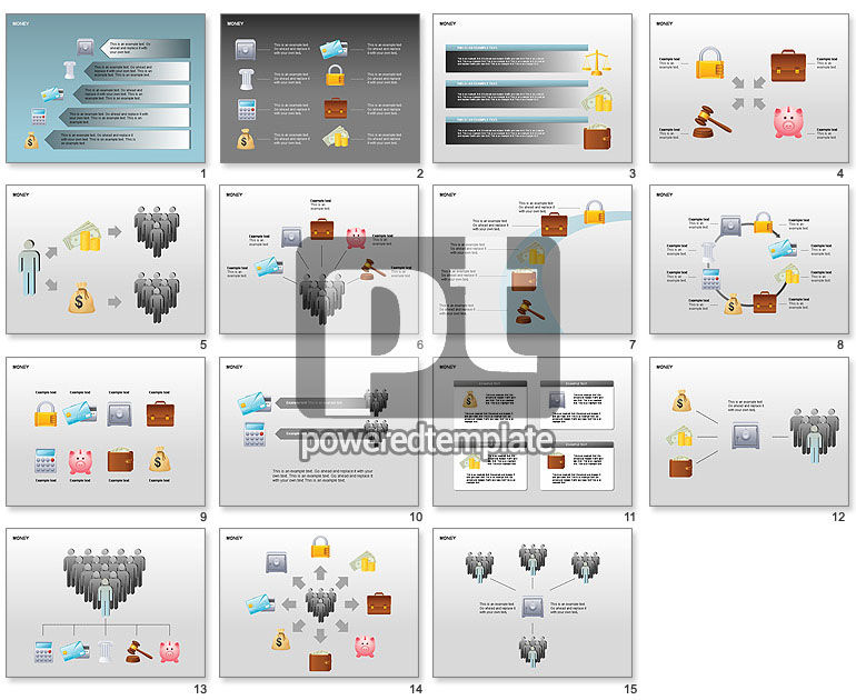 Iconos de proceso financiero