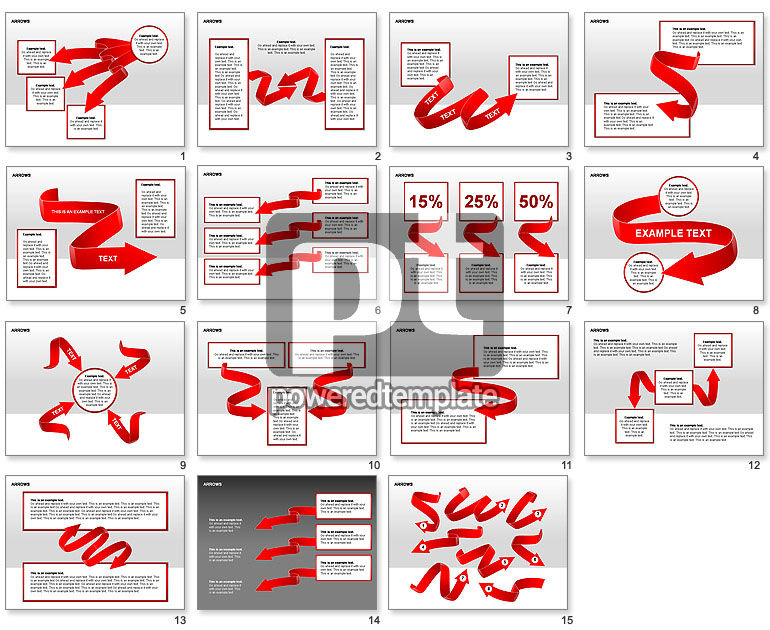 Rode pijlen collectie diagrammen