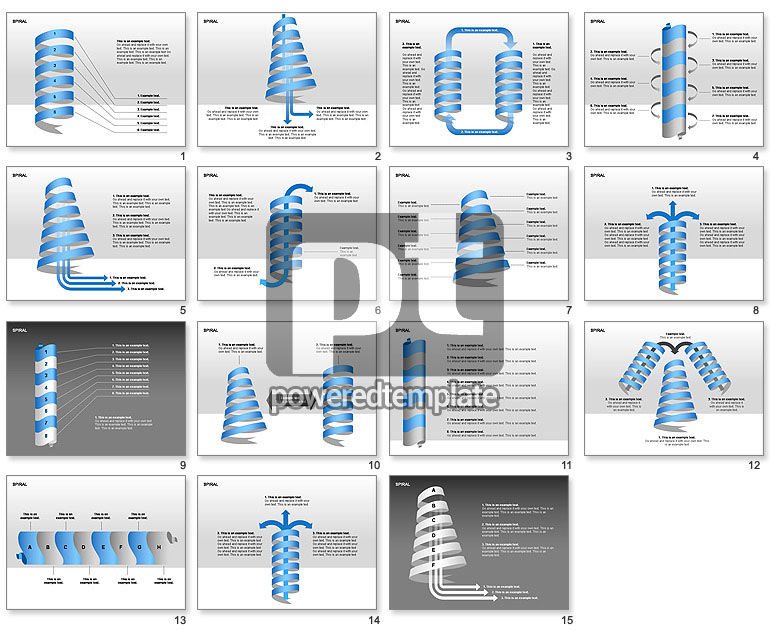 Collection de diagrammes de processus en spirale