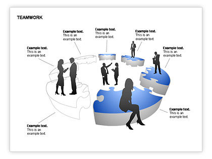 Teamwork Puzzle Donut Diagrams for PowerPoint Presentations, Download ...